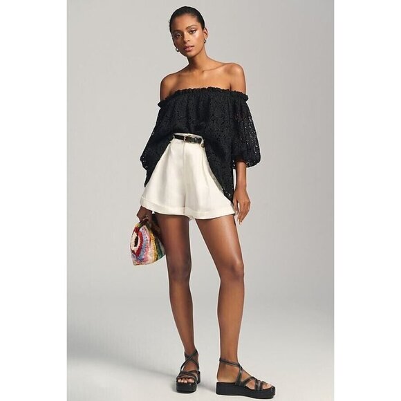 Maeve Off Shoulder Top Cutwork Eyelet Lace Whimsygoth Fairy - Picture 1 of 16